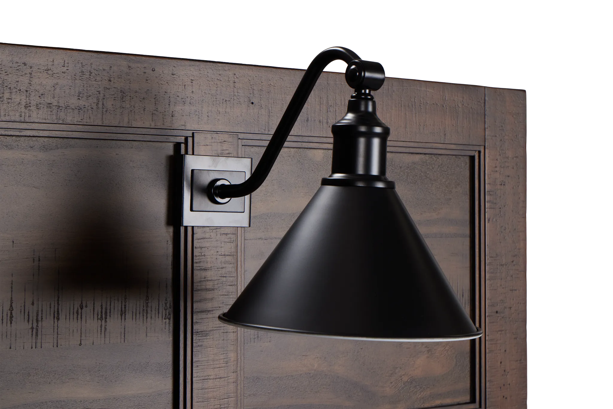 Heron Cove Mid Tone Panel Headboard With Lights