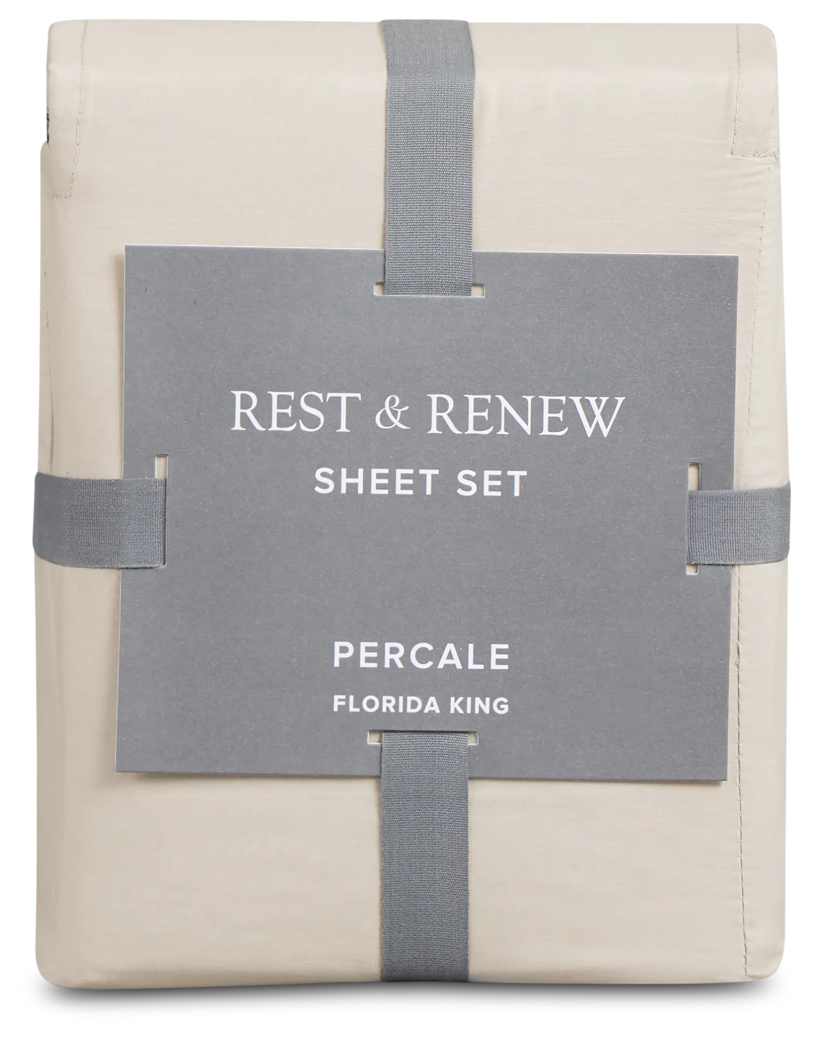 Rest & Renew Percale Cotton Beige 200 Thread Sheet Set Rest & Renew Percale Cotton Beige 200 Thread Sheet Set