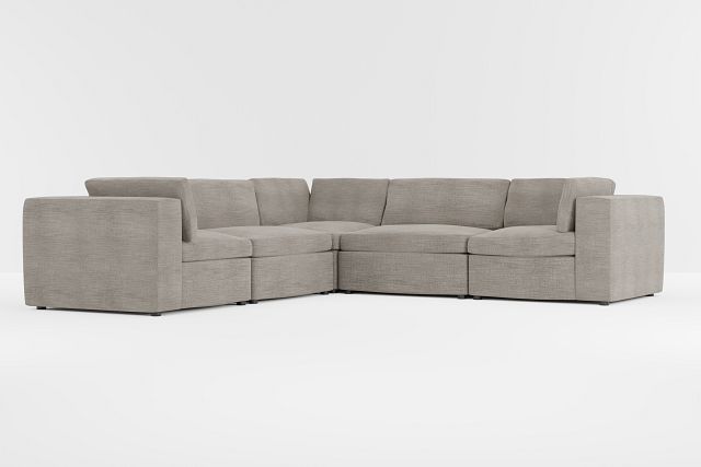 Destin Victory Gray Fabric 5-piece Modular Sectional