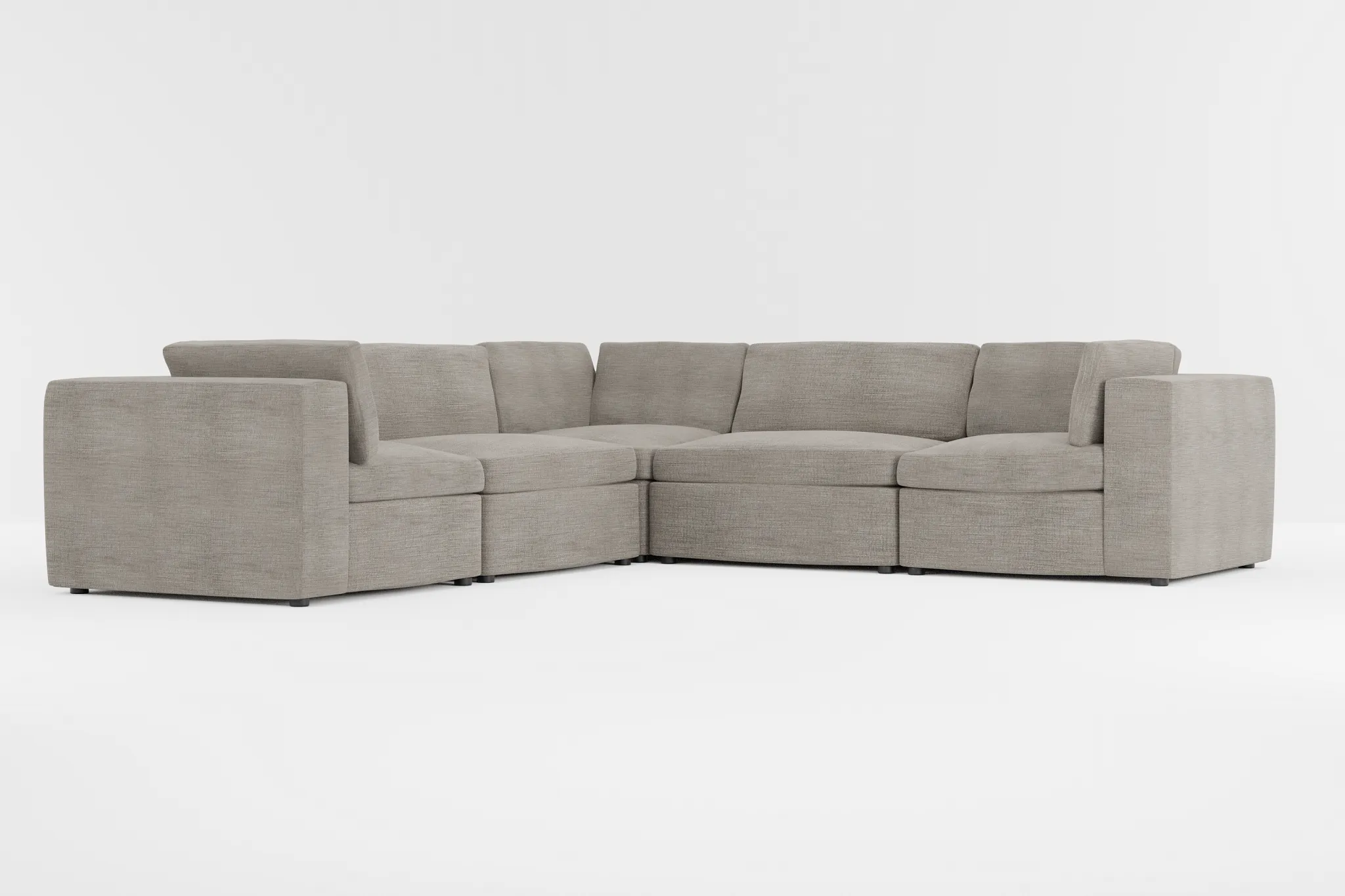 Destin Victory Gray Fabric 5-piece Modular Sectional