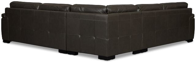 Braden Dark Gray Leather Small Two-arm Sectional