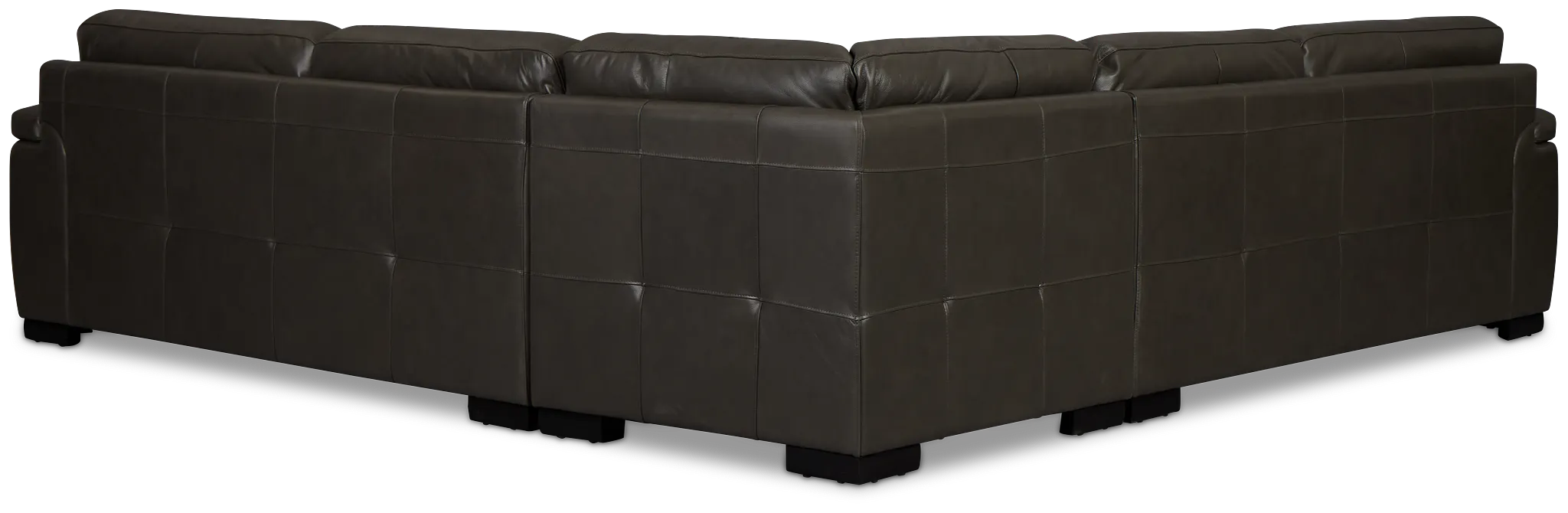 Braden Dark Gray Leather Small Two-arm Sectional