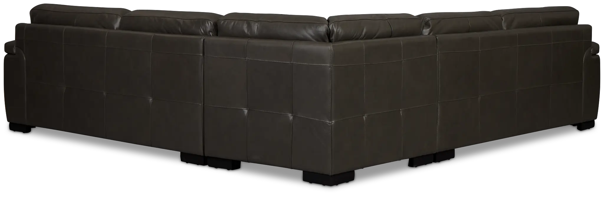 Braden Dark Gray Leather Small Two-arm Sectional Braden Dark Gray Leather Small Two-arm Sectional