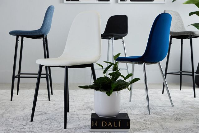 Havana White Micro Upholstered Side Chair W/ Black Legs