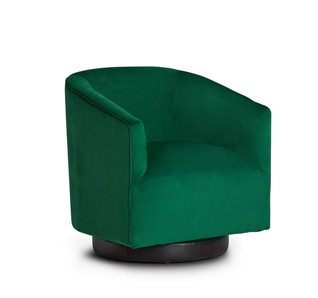 Charlotte Dark Green Velvet Swivel Accent Chair