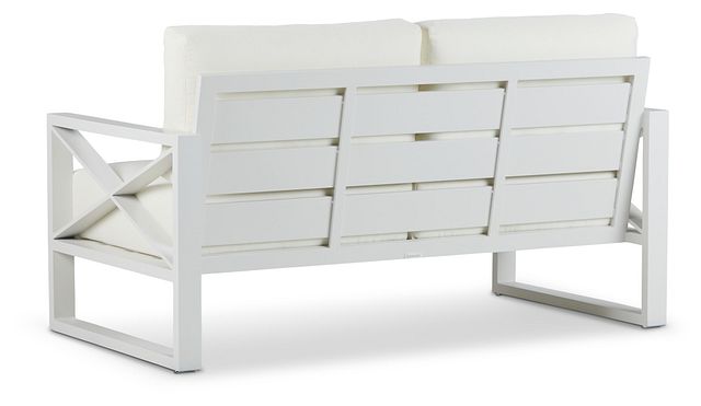 Linear White Aluminum Loveseat