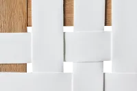 Haven White Woven Leather Arm Chair