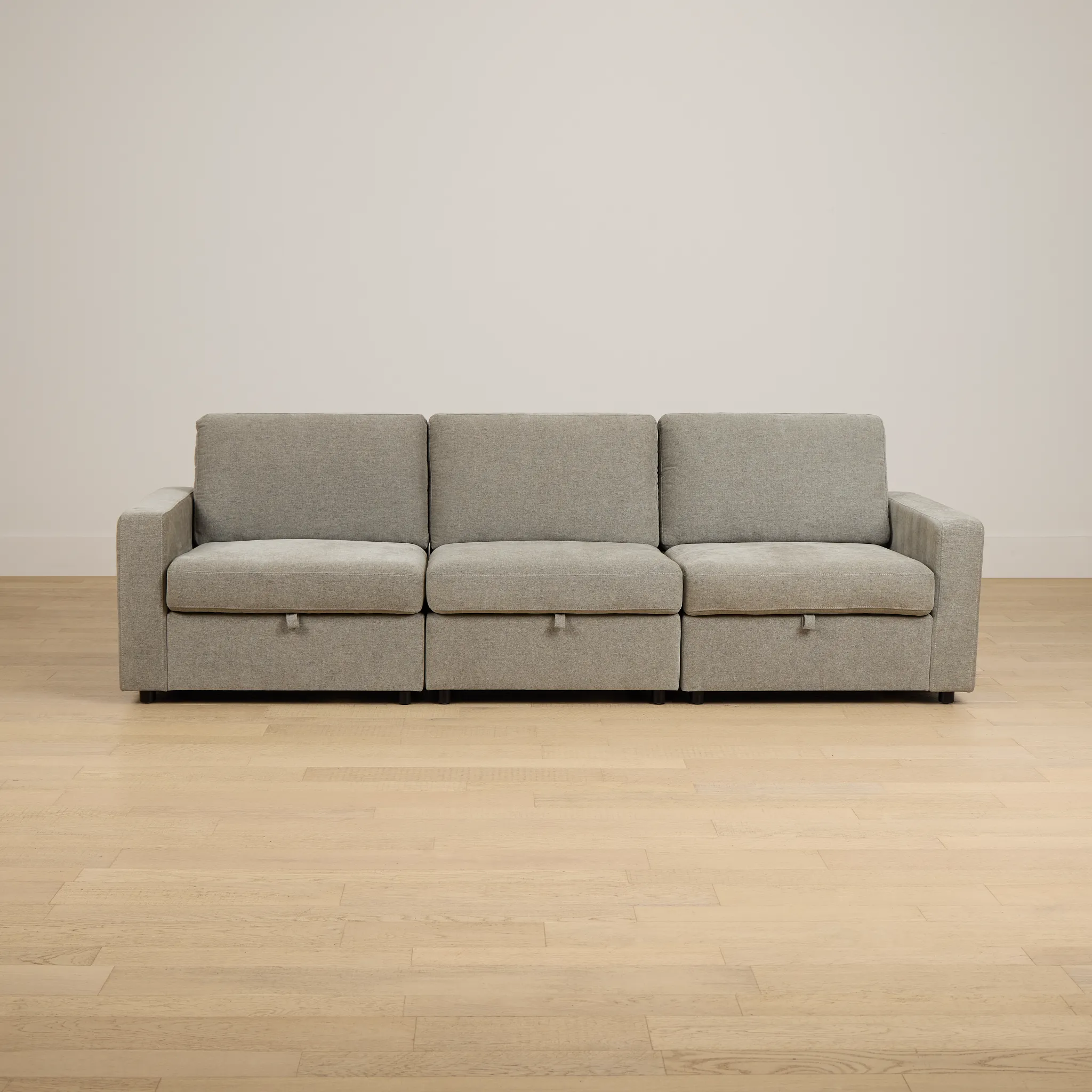 Addie Gray Fabric 3-piece Modular Storage Sofa