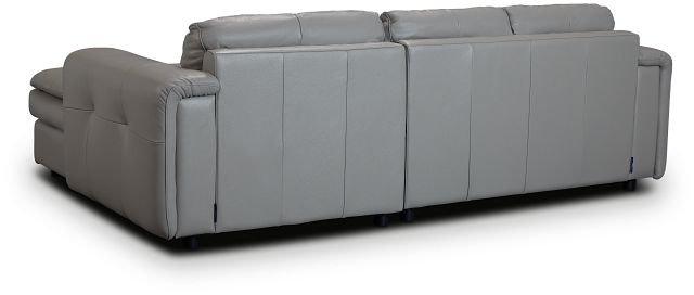 Rowan Gray Leather Right Chaise Sectional