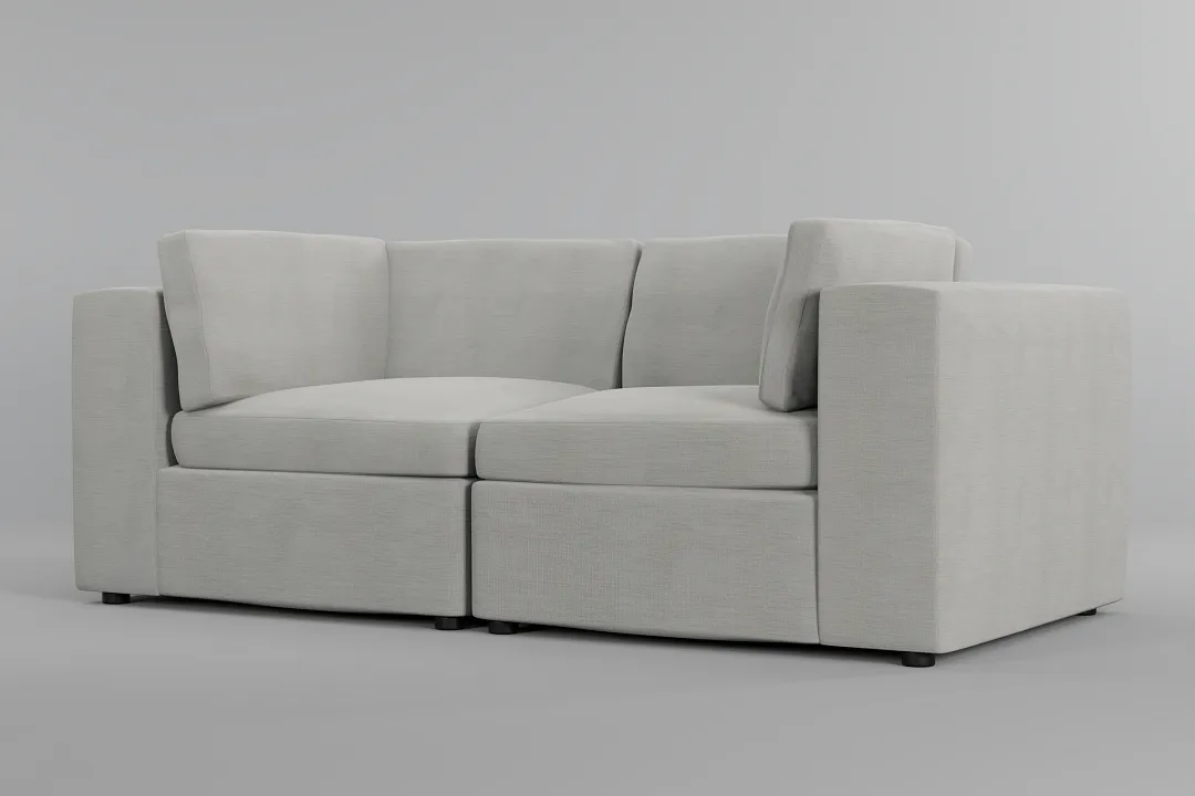 Destin Maguire Ivory Fabric 2-piece Modular Sofa