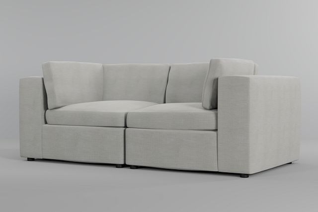 Destin Maguire Ivory Fabric 2 Piece Modular Sofa