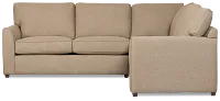 Tate Brown Fabric Medium 2-arm Left Cooling Memory Foam Sleeper Sect