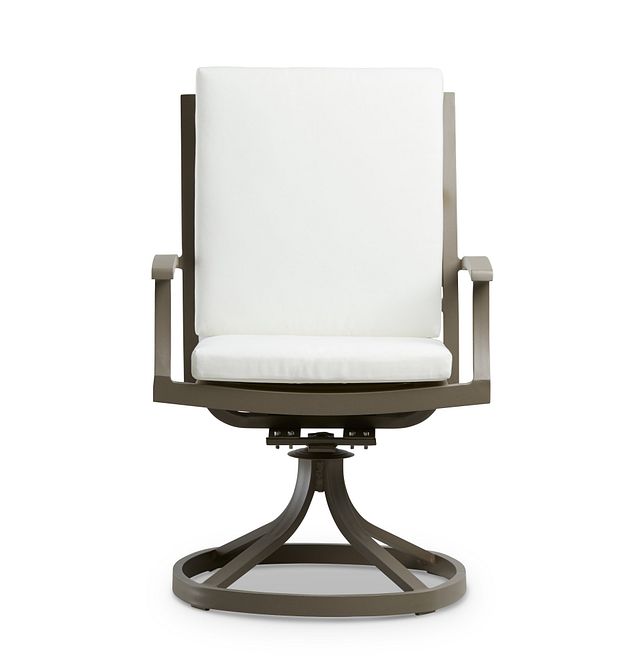 Raleigh White Swivel Arm Chair