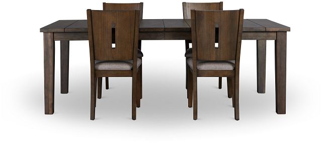 Sienna Gray Rect Table & 4 Wood Chairs