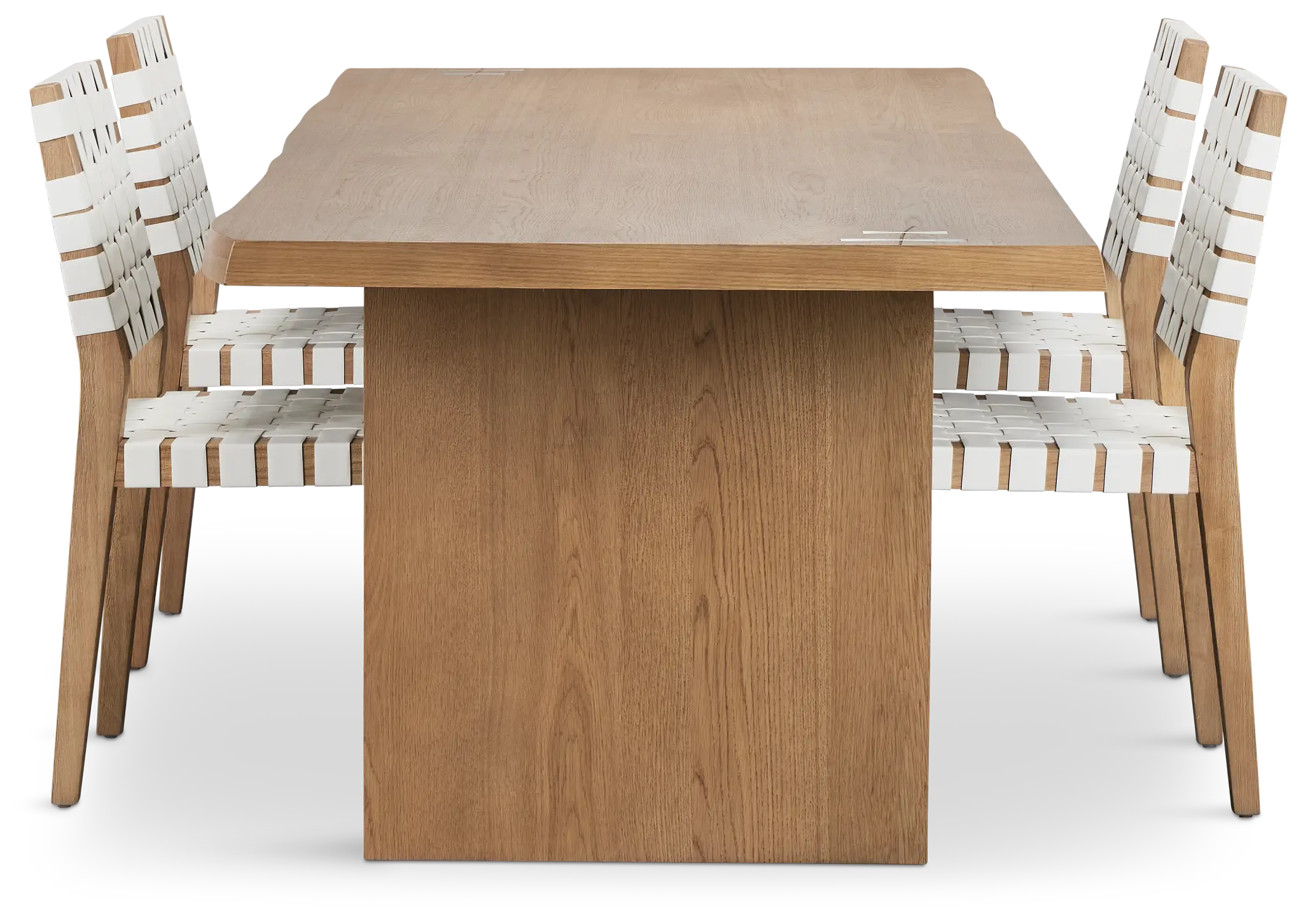 Haven Light Tone Wood Rectangular Table & 4 Woven Chairs Haven Light Tone Wood Rectangular Table & 4 Woven Chairs