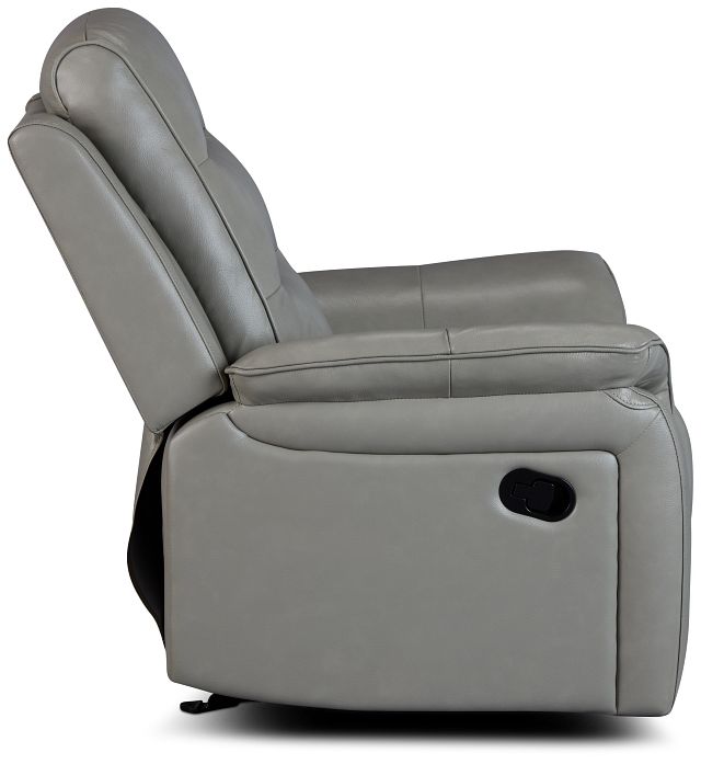 Maverick Light Gray Lthr/vinyl Glider Recliner