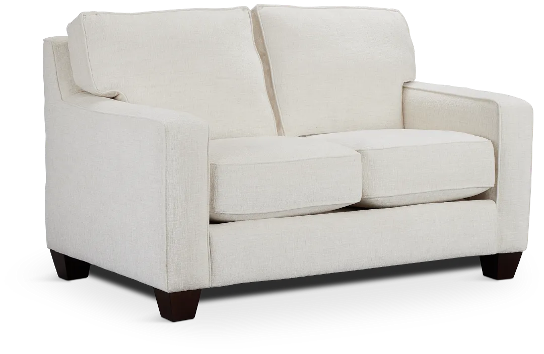 Andie White Fabric Loveseat