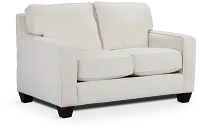 Andie White Fabric Loveseat
