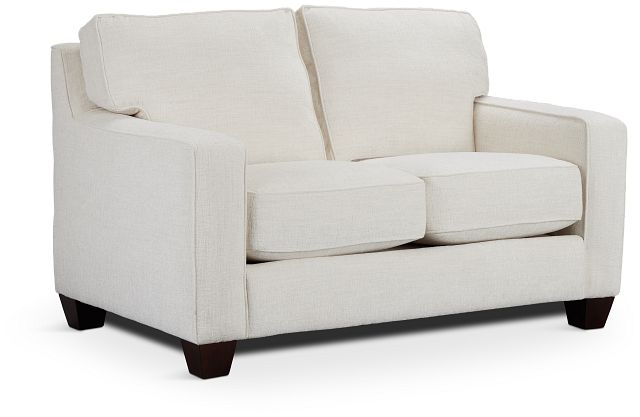 Andie White Fabric Loveseat