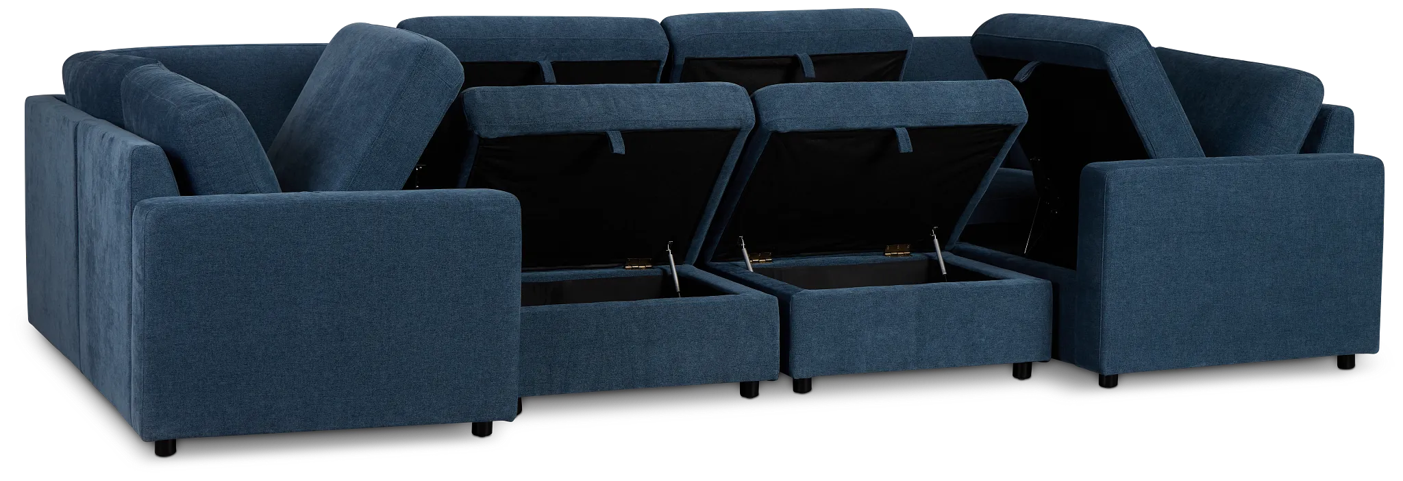 Addie Blue Fabric 8-piece Pit Storage Sectional