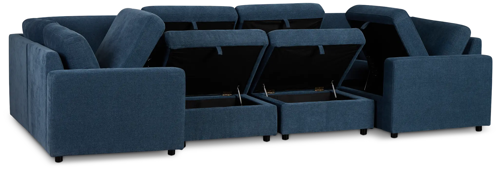 Addie Blue Fabric 8-piece Pit Storage Sectional Addie Blue Fabric 8-piece Pit Storage Sectional