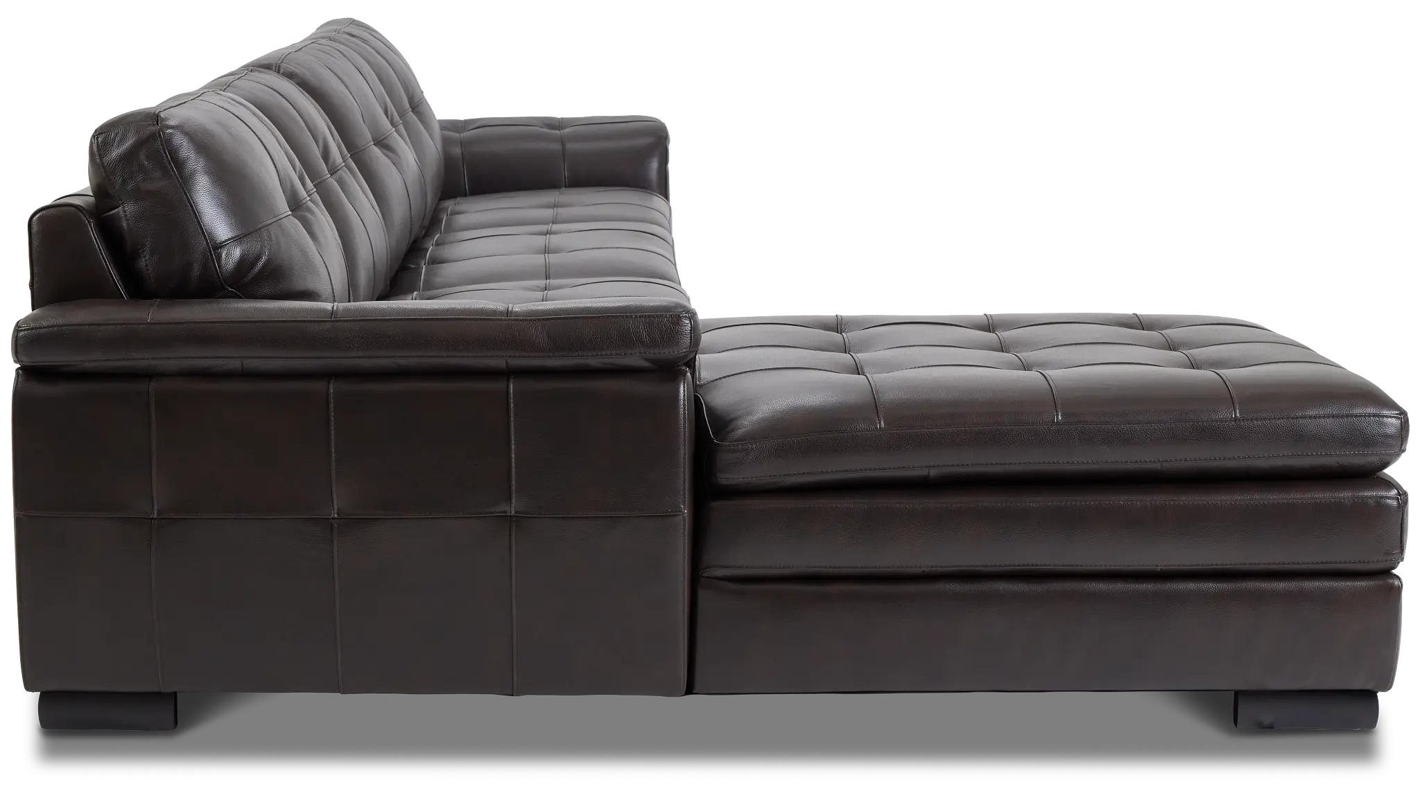Braden Dark Brown Leather Small Left Chaise Sectional Braden Dark Brown Leather Small Left Chaise Sectional