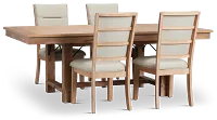Park City Light Tone Rectangular Table & 4 Upholstered Chairs