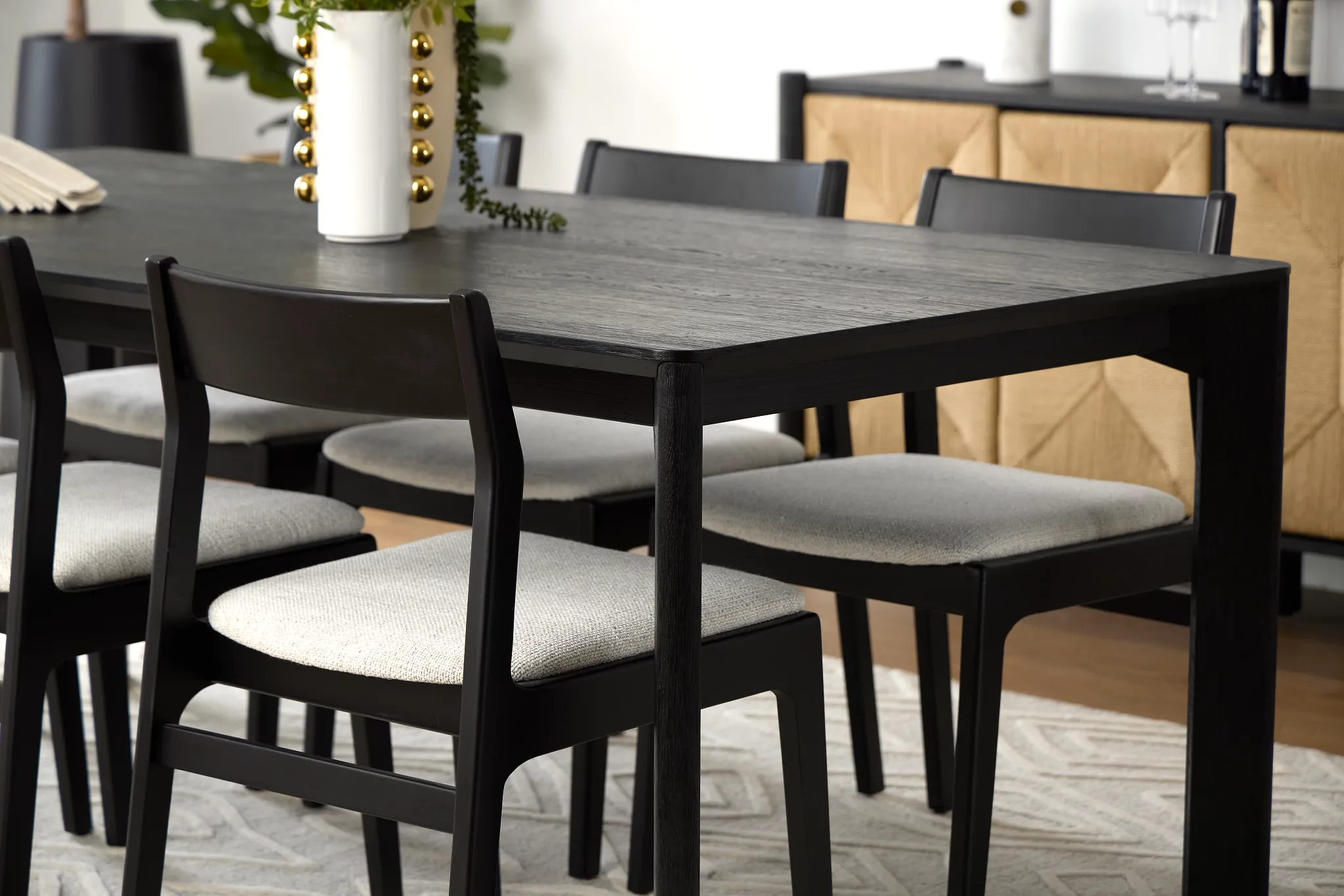 Santorini Black 79" Rectangular Table