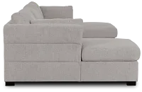 Amber Light Gray Fabric Double Chaise Sleeper Storage Sectional