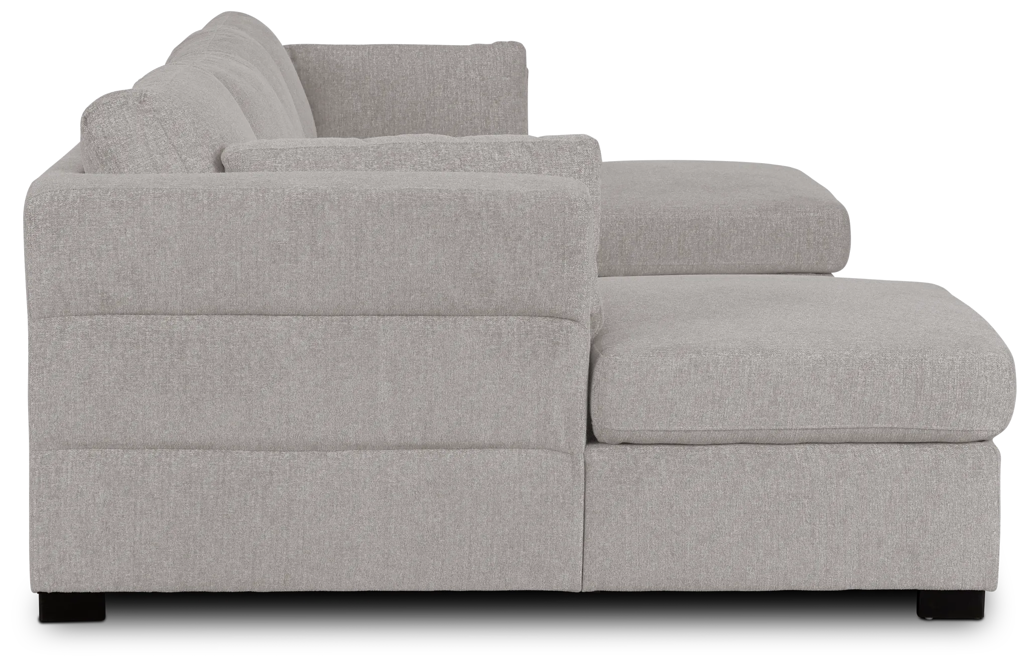 Amber Light Gray Fabric Double Chaise Sleeper Storage Sectional