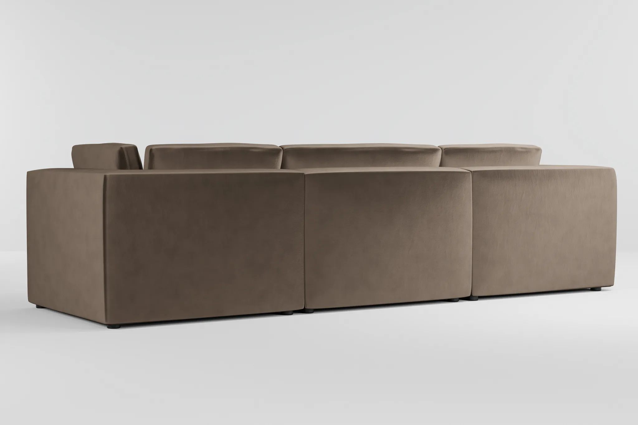 Destin Joya Beige Velvet 3-piece Modular Sofa