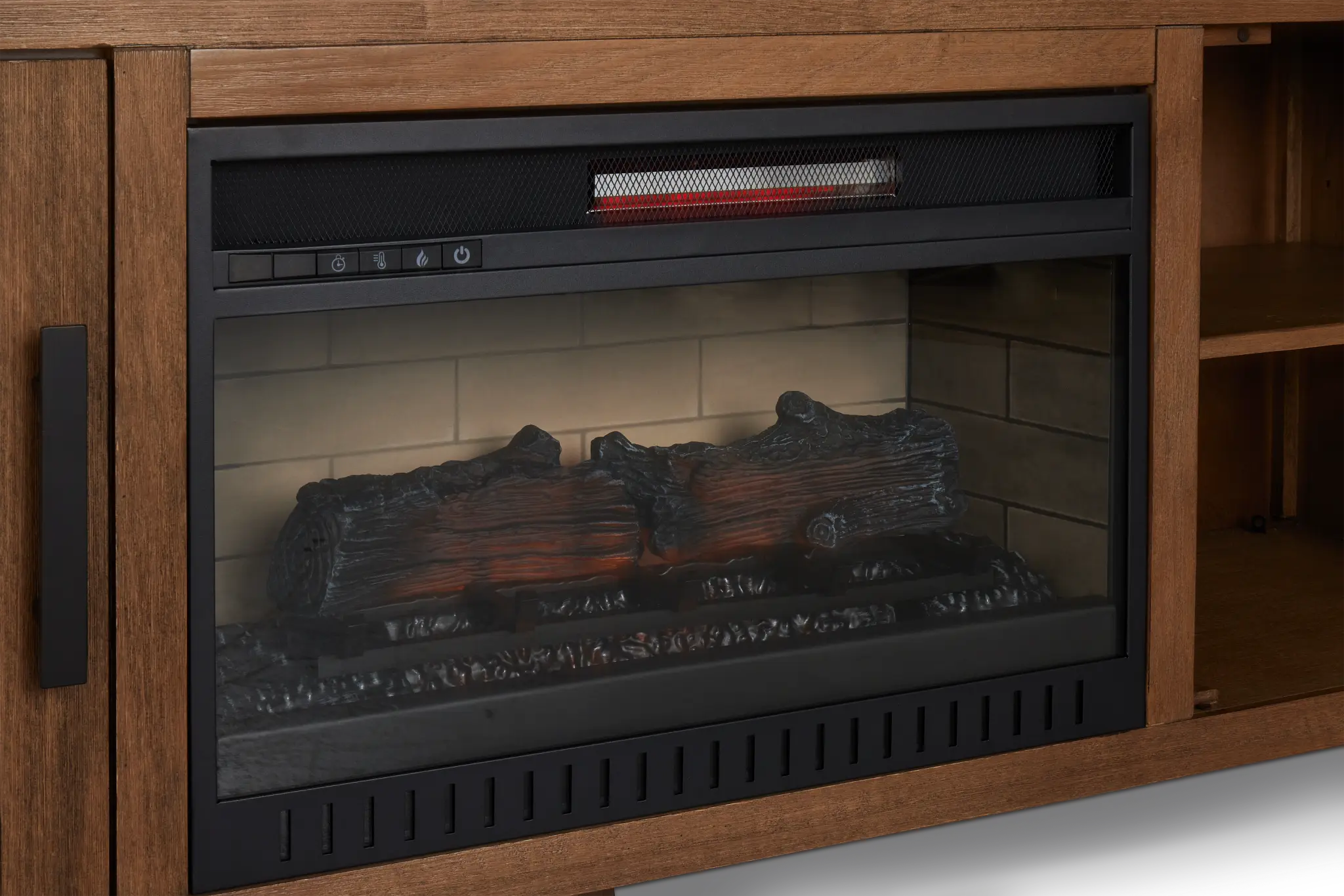 Richmond Light Tone 64" Open Pier Entertainment Wall With Fireplace Richmond Light Tone 64" Open Pier Entertainment Wall With Fireplace