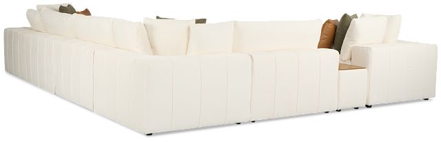 Cruz White Fabric 6-piece Modular Sectional With Console