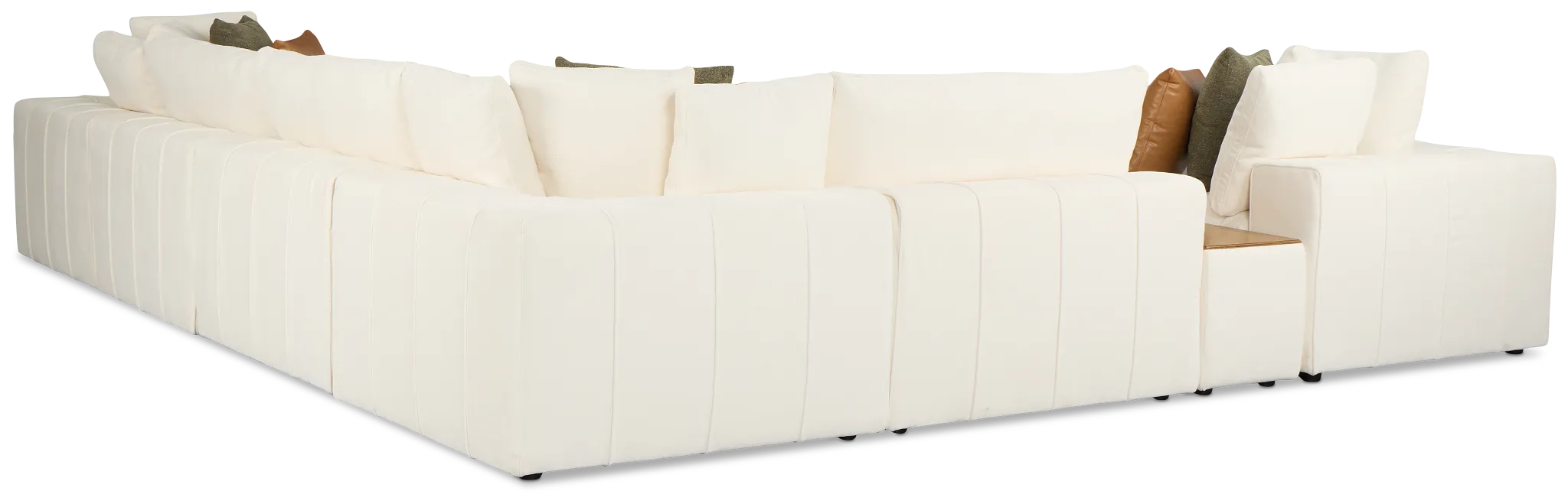 Cruz White Fabric 6-piece Modular Sectional With Console