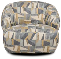 Cory Multicolored Fabric Swivel Accent Chair