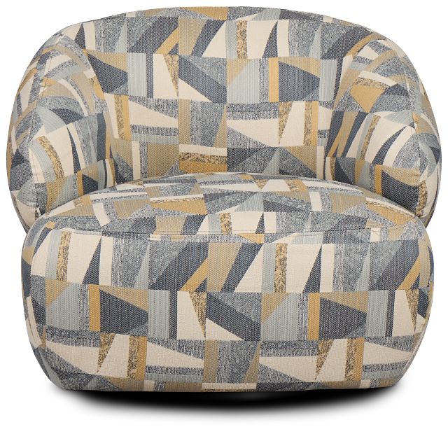 Cory Multicolored Fabric Swivel Accent Chair