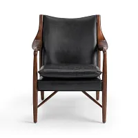 Cade Black Leather Accent Chair