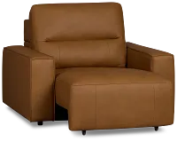 Rudy Brown Lthr/vinyl Power Extension Chaise
