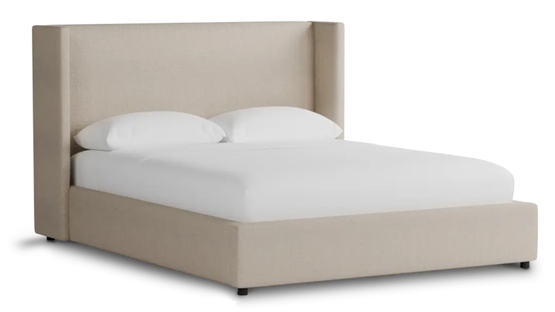 Captiva Linen Beige 48" Upholstered Shelter Bed Captiva Linen Beige 48" Upholstered Shelter Bed