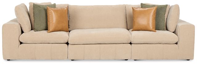 Cruz Light Beige Fabric 3-piece Modular Sofa