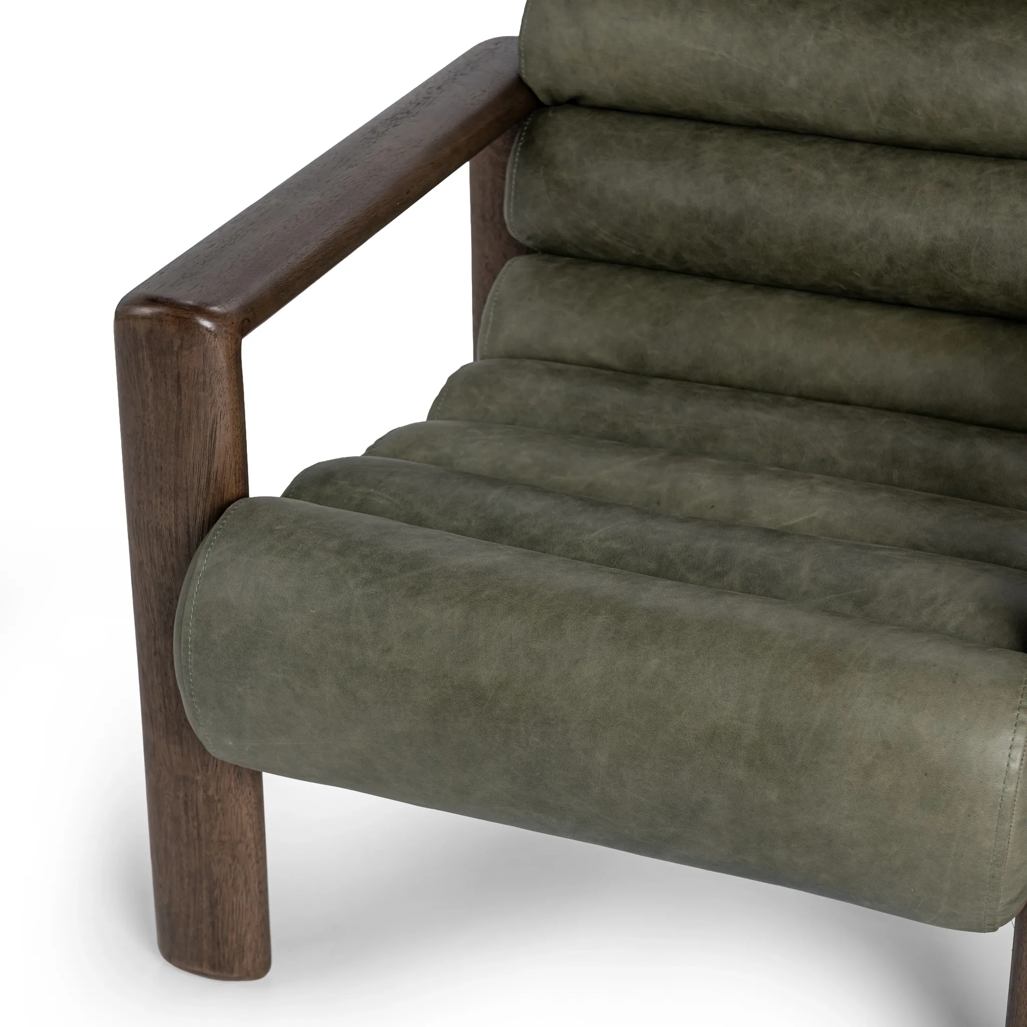 Royal Green Leather Accent Chair