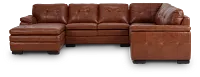 Braden Medium Brown Leather Medium Left Chaise Sectional