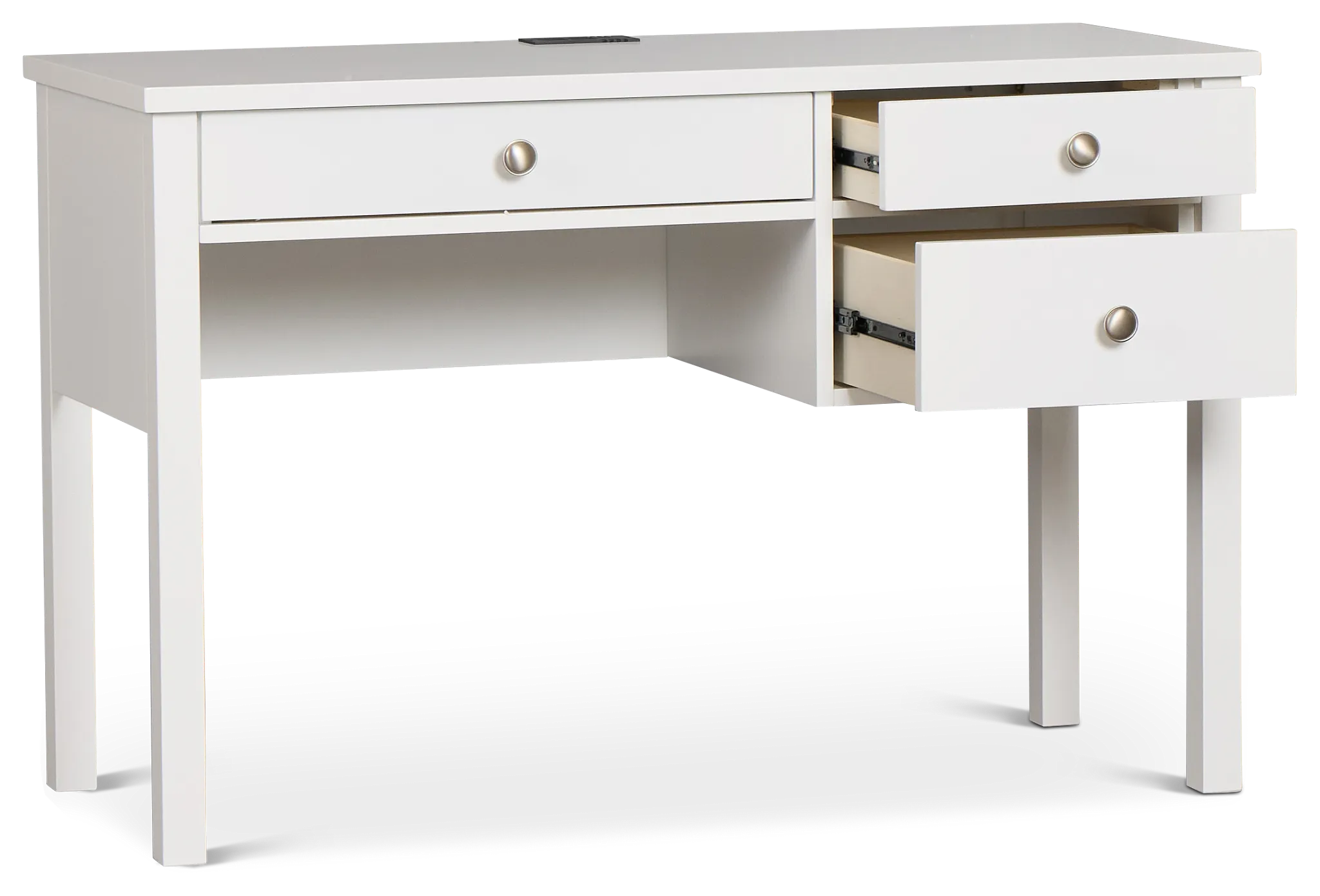 Charleston White 3-drawer Desk