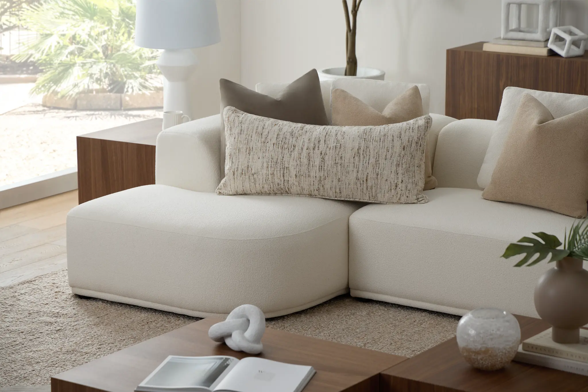 Catalina White Fabric Large Left Chaise Sectional Catalina White Fabric Large Left Chaise Sectional