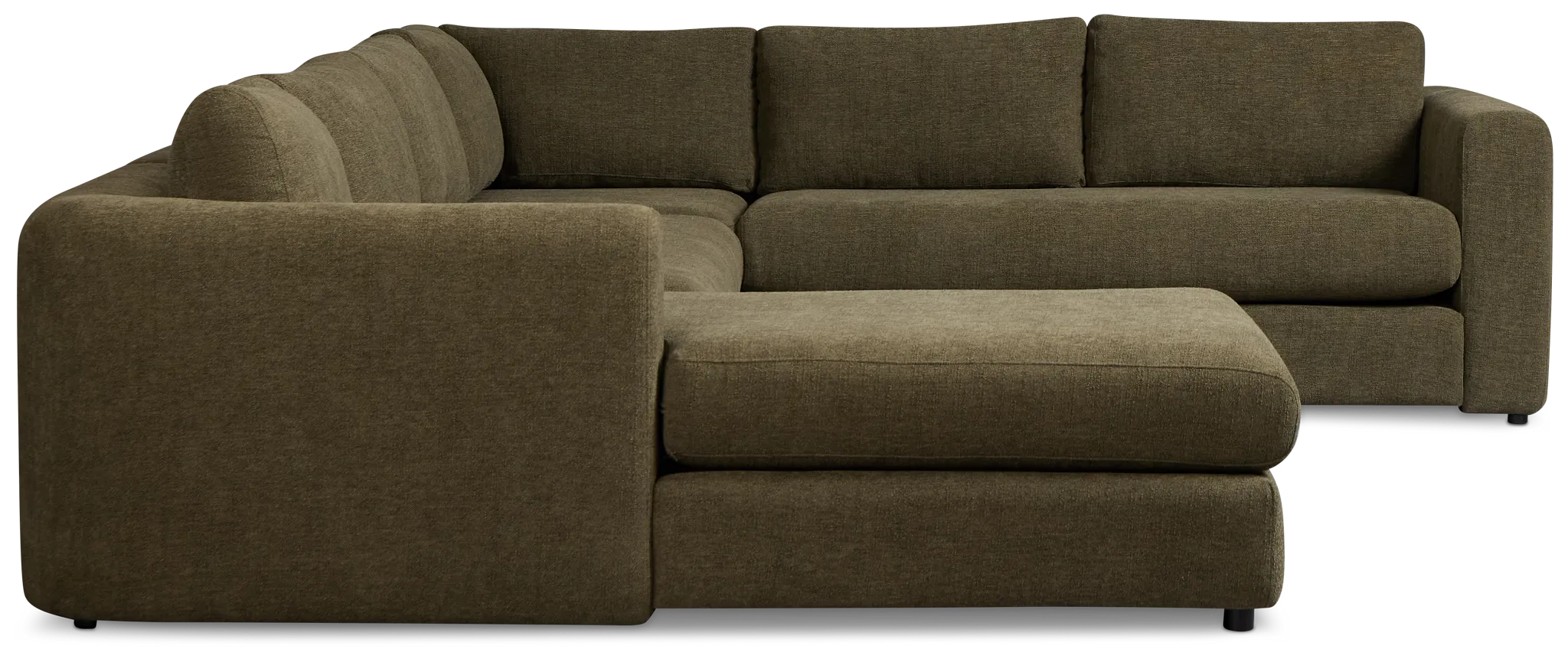 Alma Dark Green Fabric Medium Left Chaise Sectional