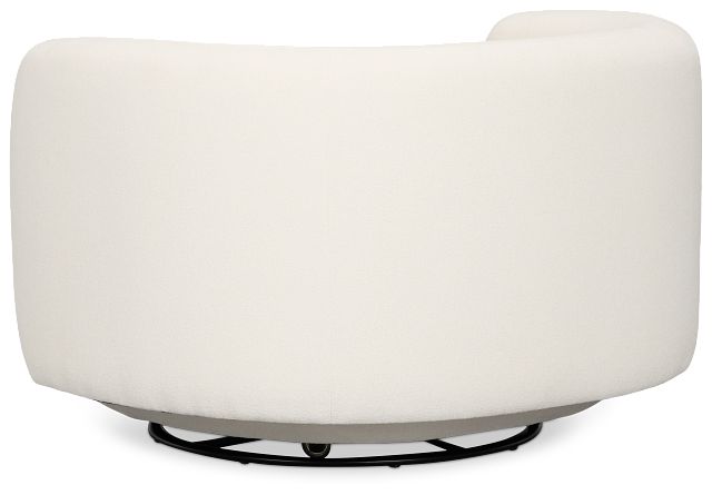 Presley White Fabric Swivel Chair