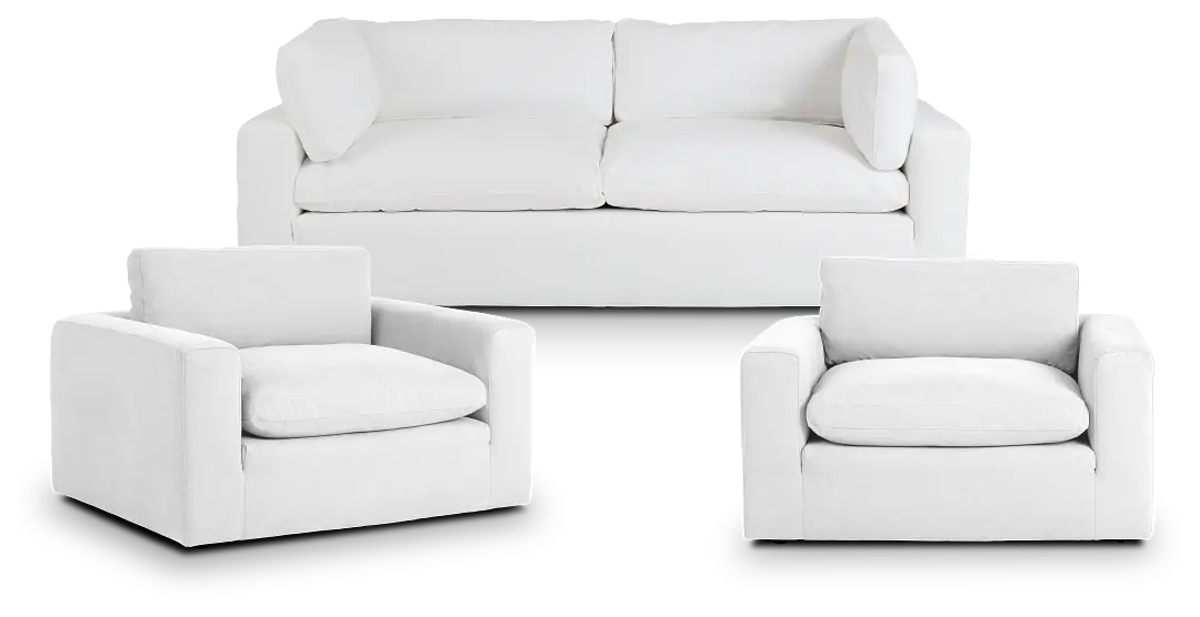 Grant White Fabric Living Room Grant White Fabric Living Room