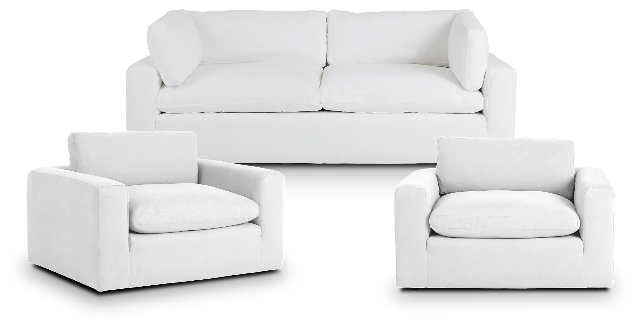 Grant White Fabric Living Room Grant White Fabric Living Room