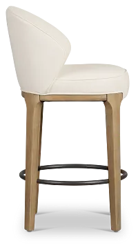 Libby Whitemicro 24" Upholstered Barstool