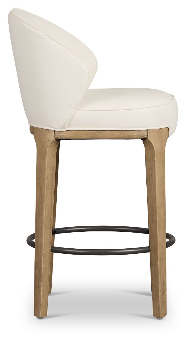 Libby Whitemicro 24" Upholstered Barstool